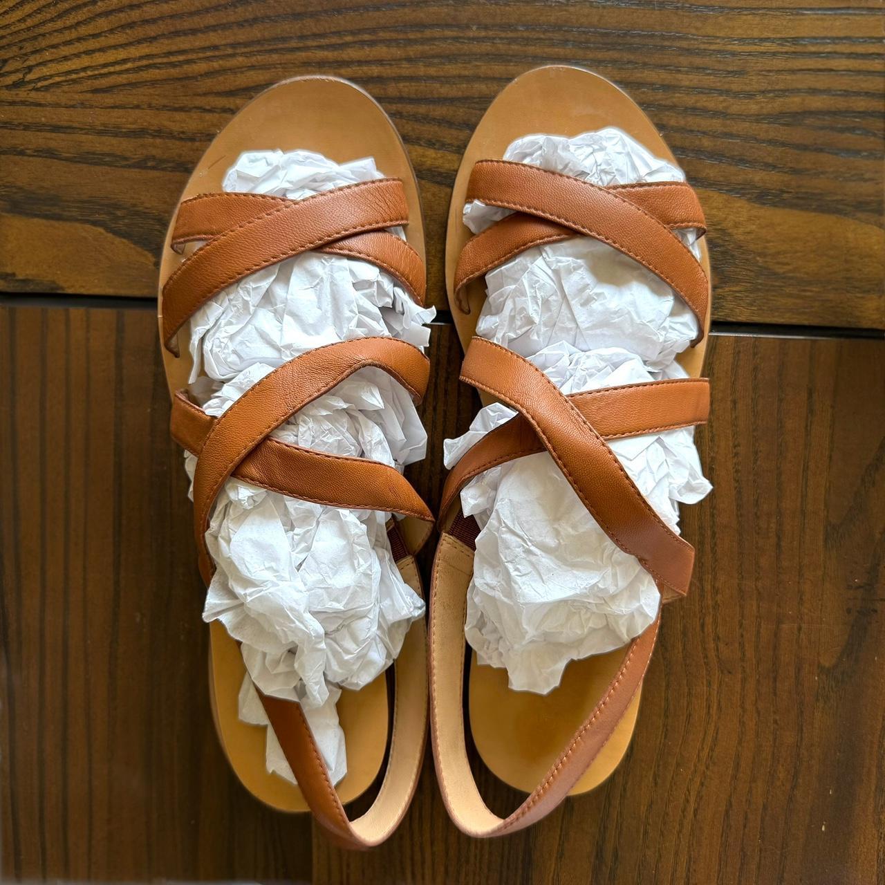 Crew Women's Sandals Tan/Orange US – Brown Leather