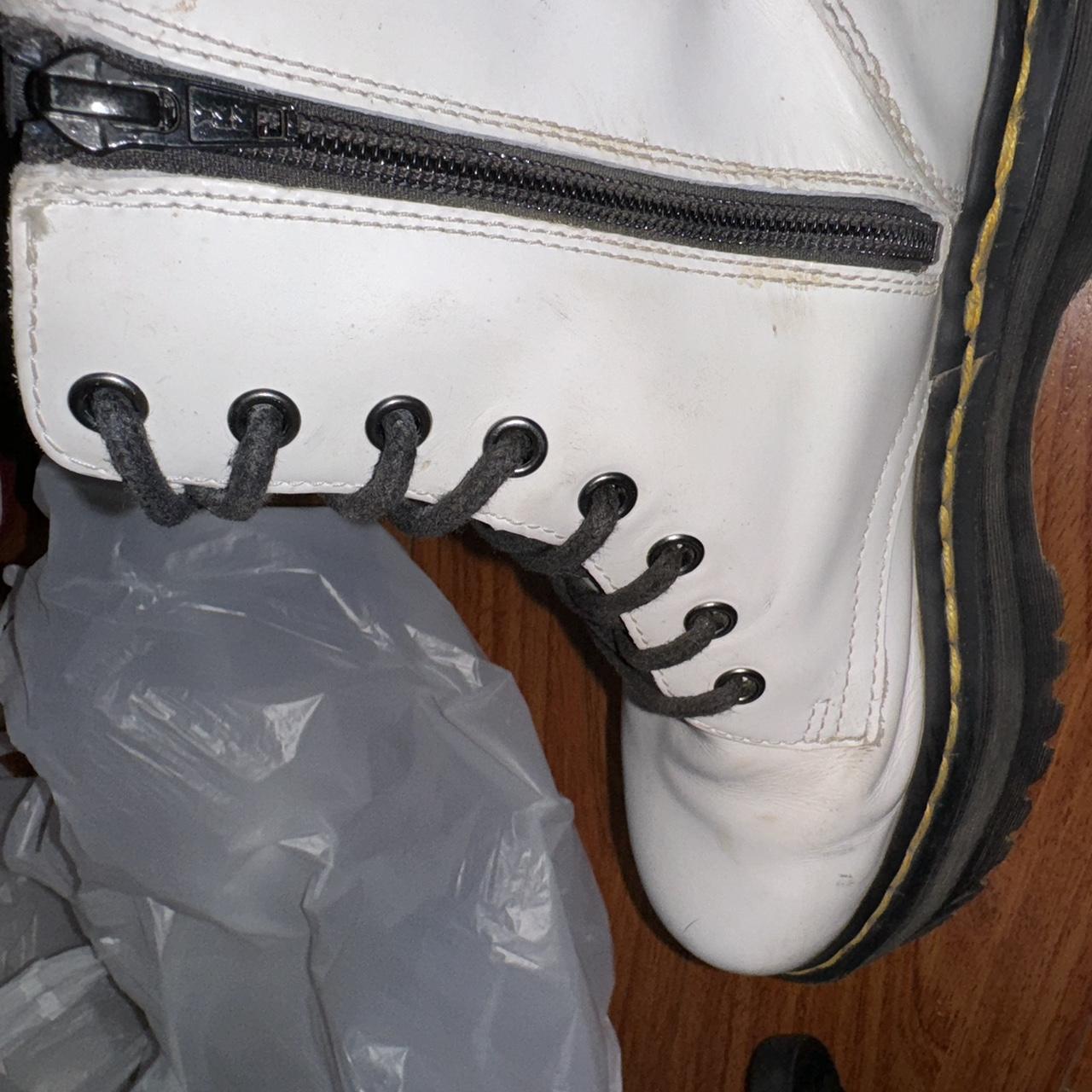 Dr martens zip up wmns boots white and Depop