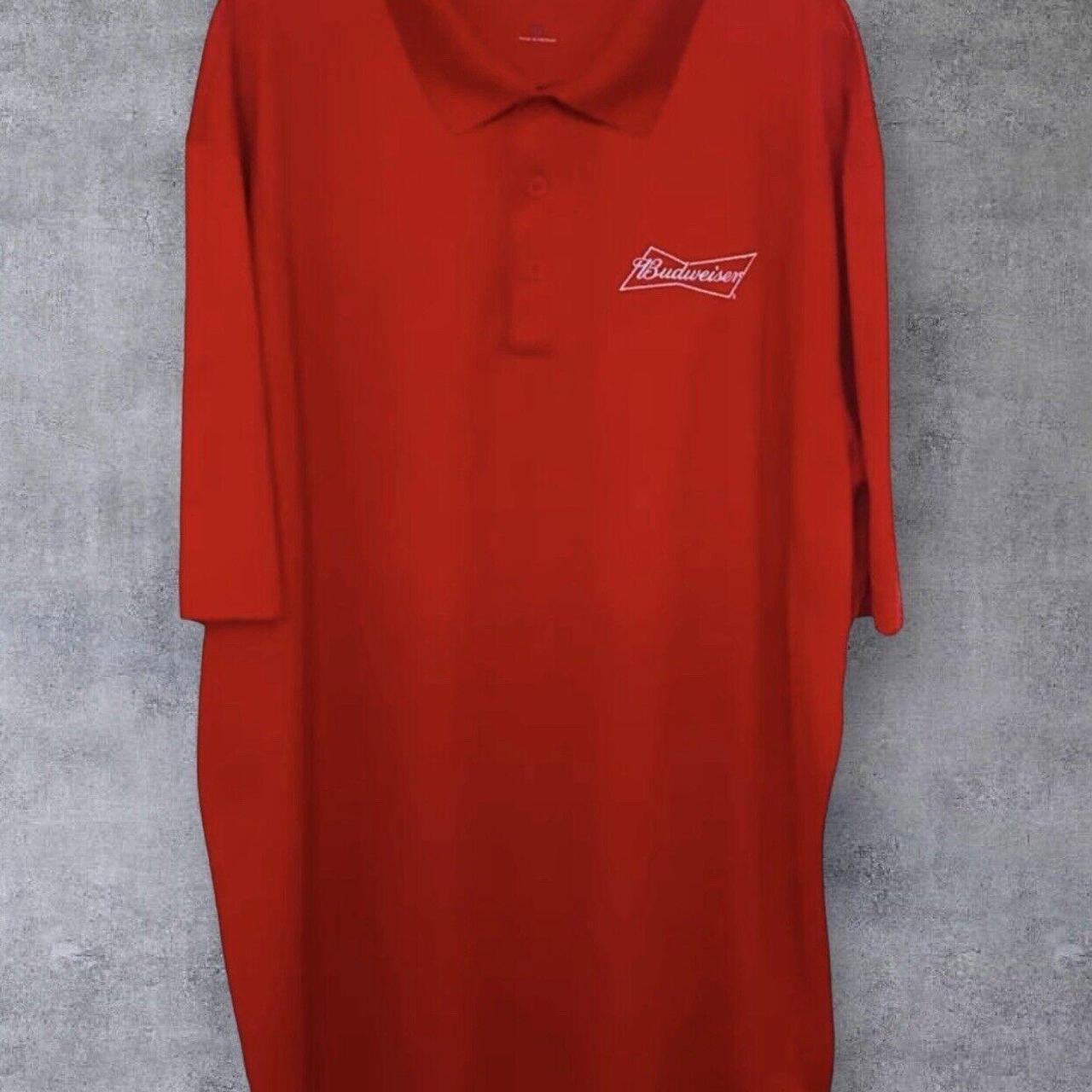 Budweiser Logo Polo Shirt Size 2XLT Sport Tek Red. Depop