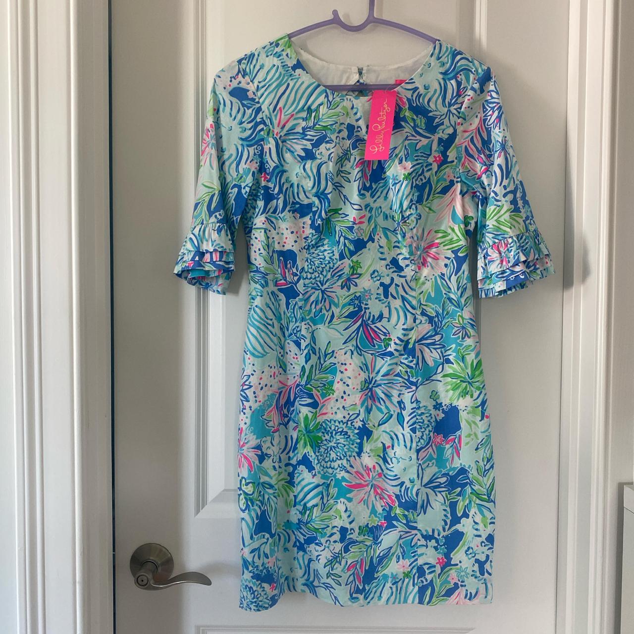 Lilly Pulitzer Fiesta Stretch Dress Coastal Blue. Depop