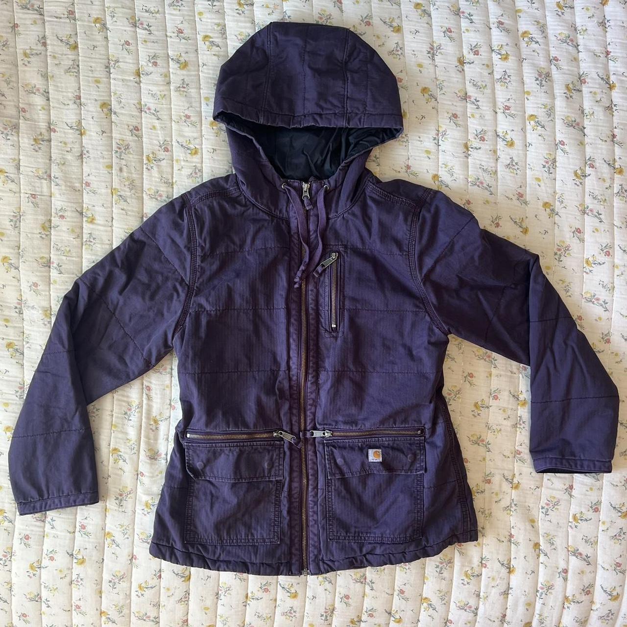 Purple Carhartt vintage winter jacket size fits S. Depop