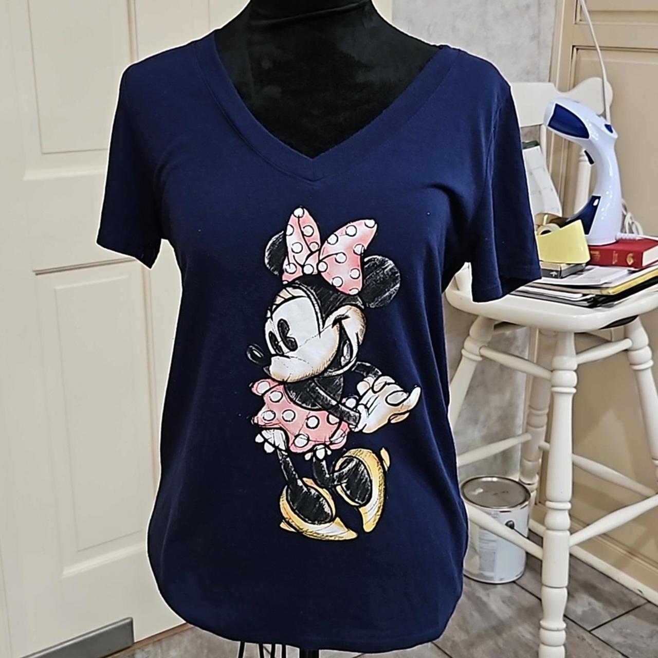 Disney Women's T-shirt Blue M – Minnie Mouse, Women's v