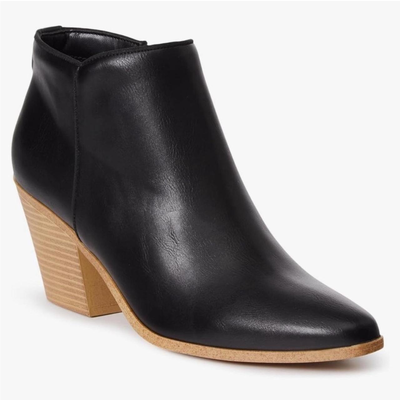 Color Block Justfab Booties JUSTFAB Women's Rosamund Block Heeled