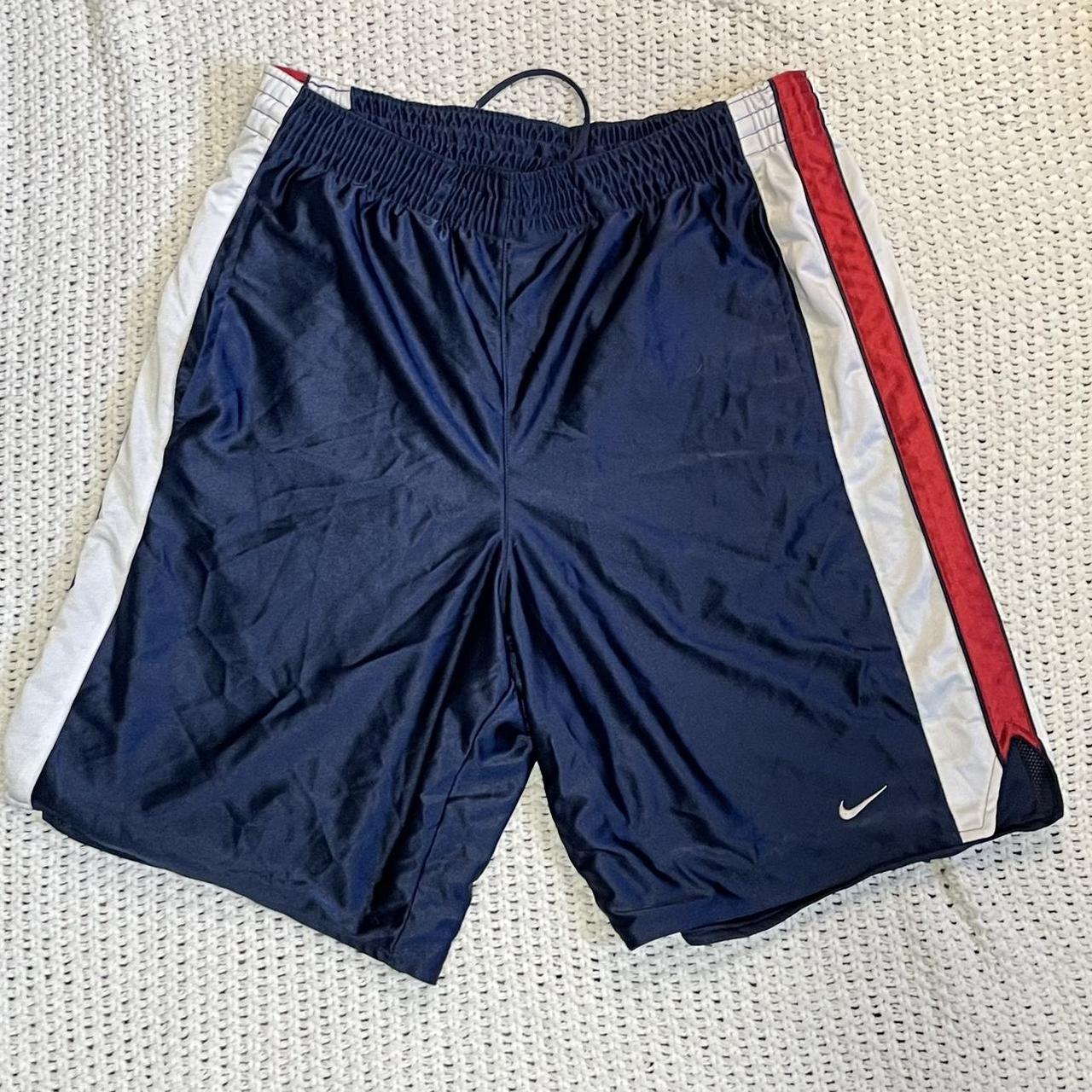 Vintage Nike Striped Basketball Shorts Red white. Depop