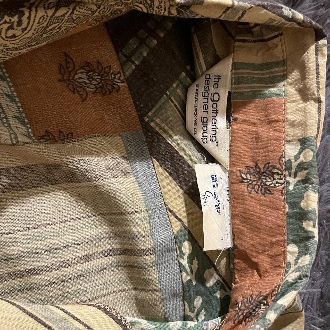 Men's Shirt - Multi/Orange - M – patchwork button… - image 2