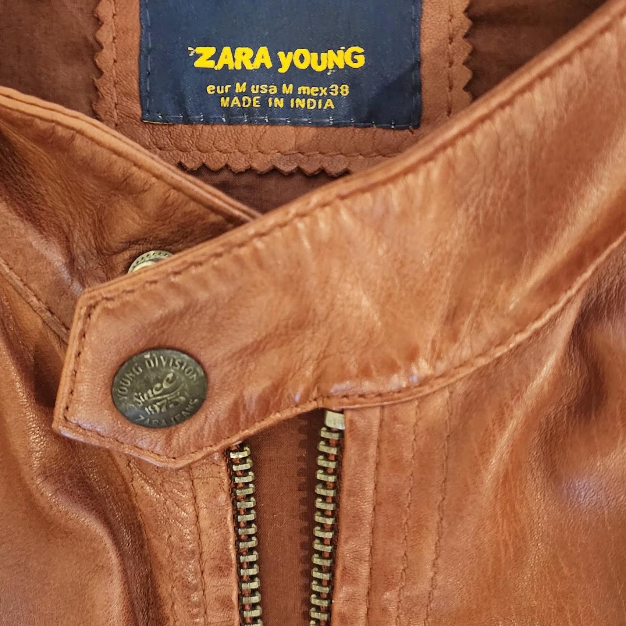 Zara Young genuine leather jacket size M,