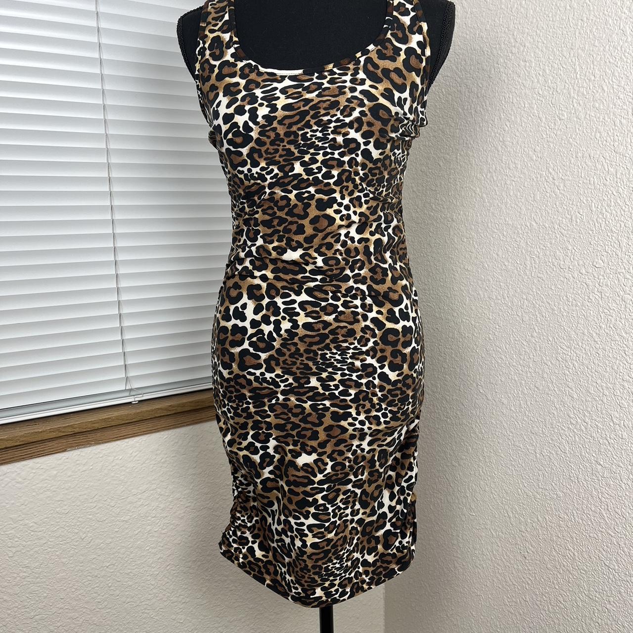 HOT KISS VINTAGE Leopard print bodycon dress with