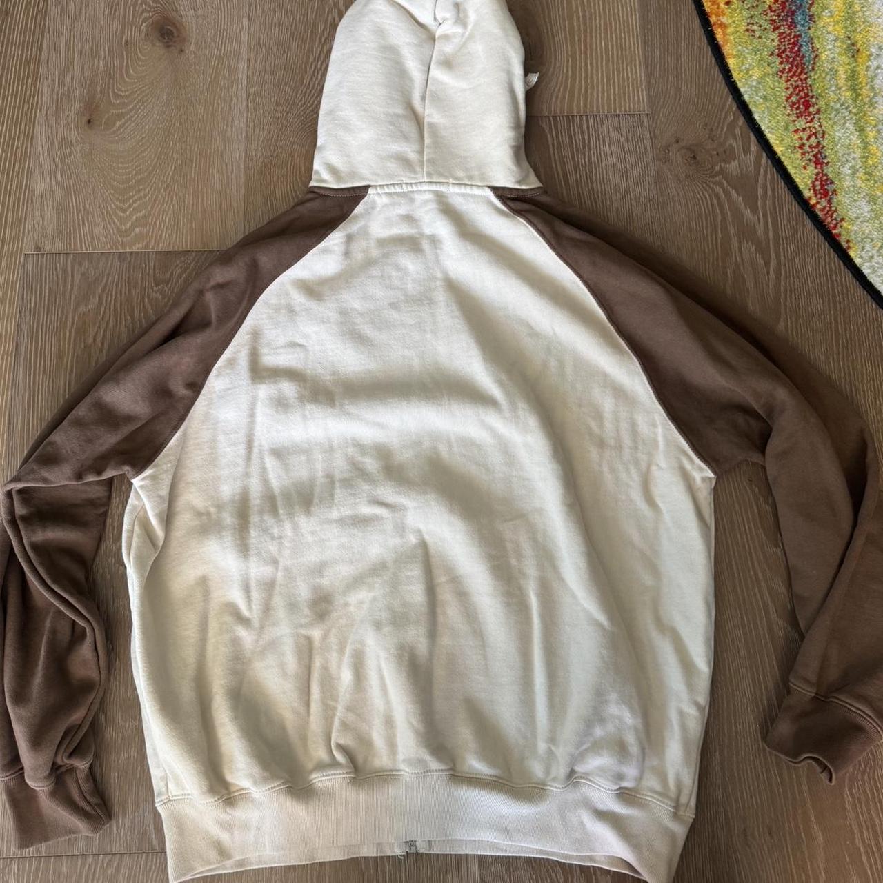 Color Block Hoodie Brandy Melville Zip Up Hoodie Brown Brandy