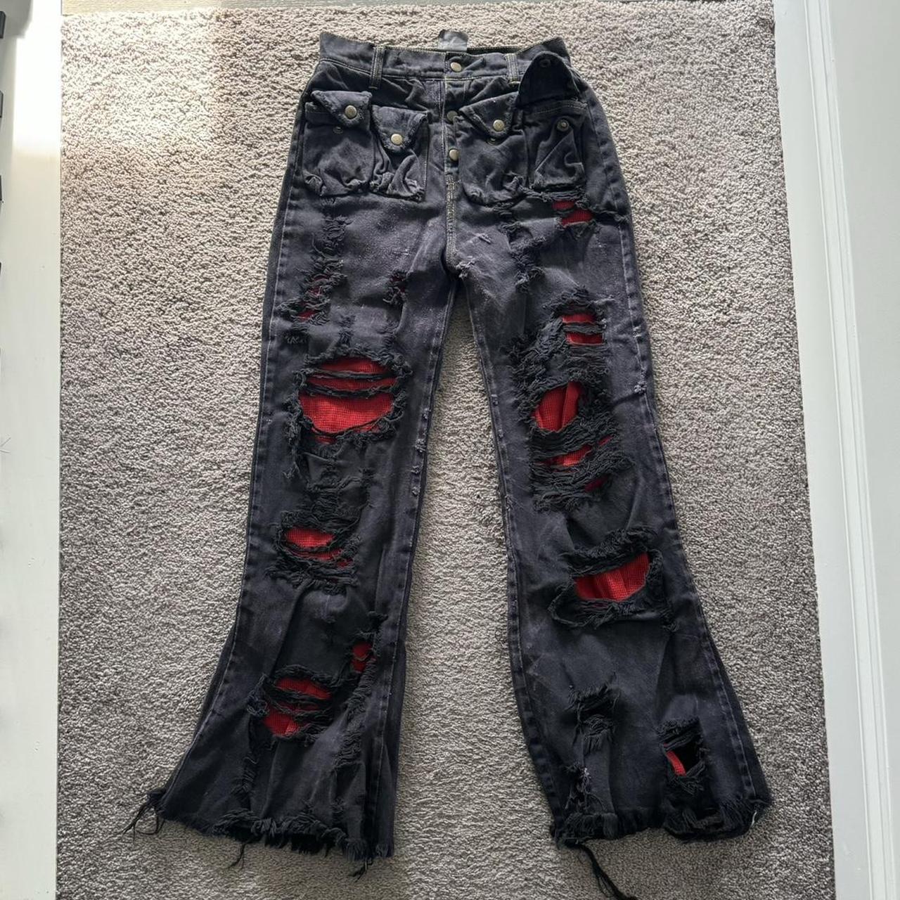 DasYori” thermal distressed jeans custom tailored | Depop
