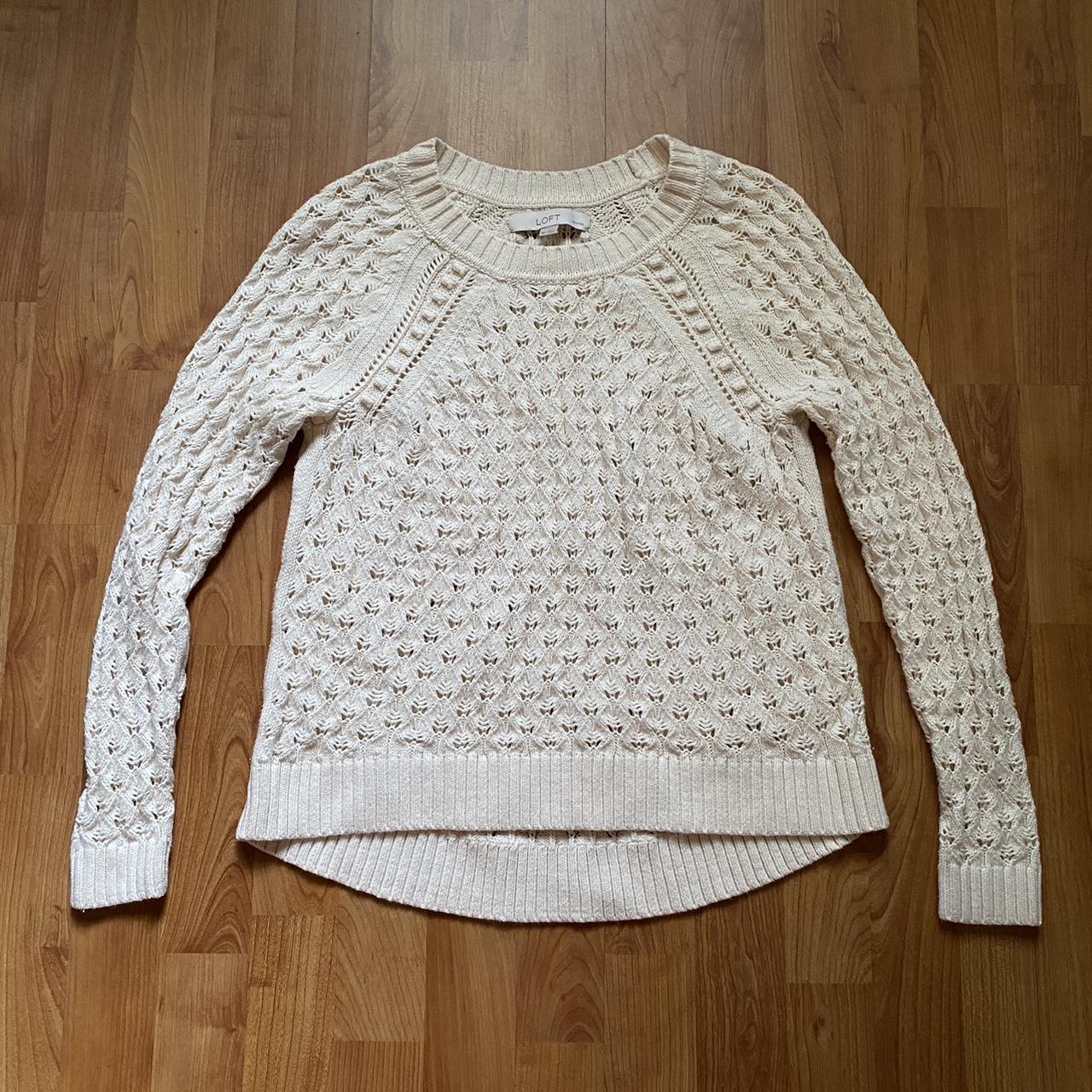 LOFT White Knit Sweater MESSAGE ME BEFORE BUYING Depop