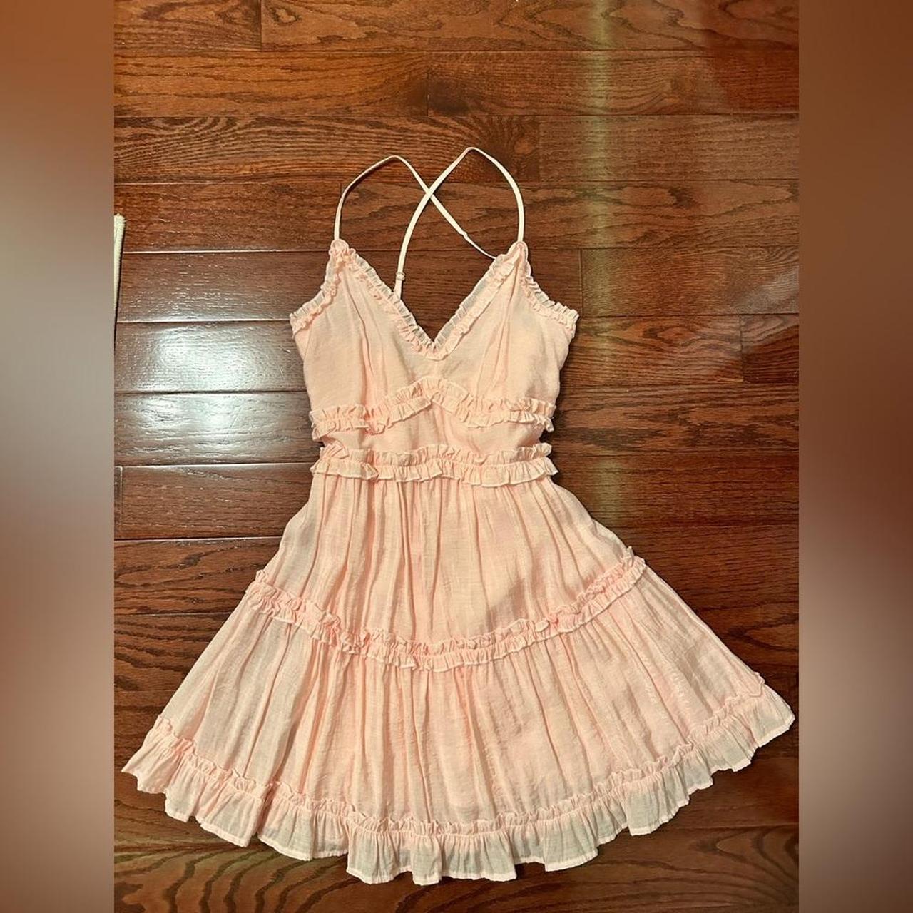 Ruffle Blush pink dress, mi ami Francesca’s, size... - Depop