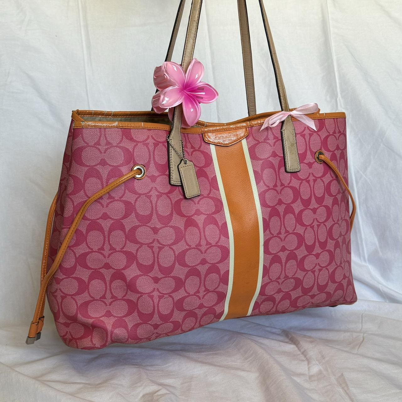 Pink leather coach purse hotsell