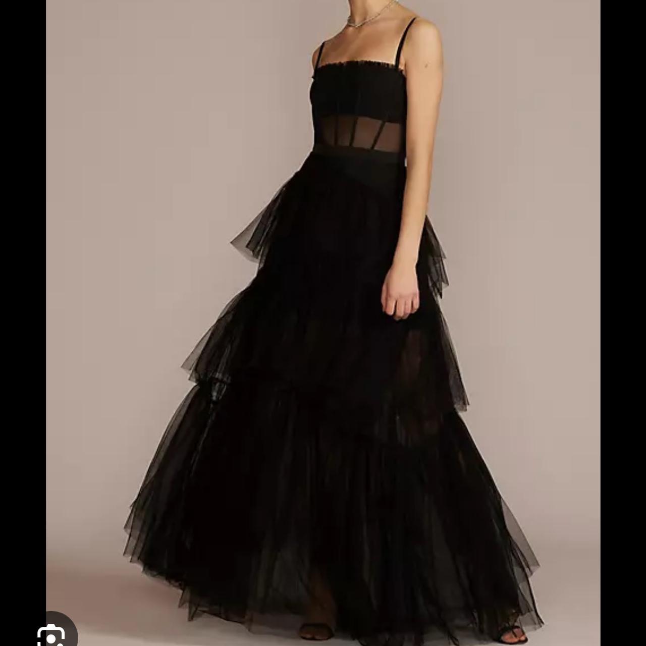 David's bridal black deals prom dress