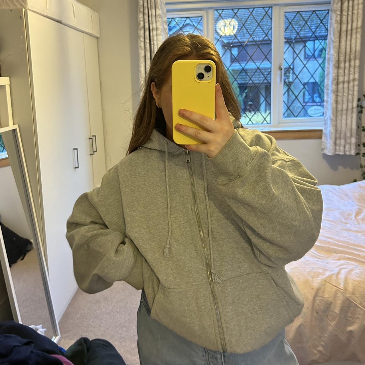 Brandy Melville Carla Hoodie, Grey One size, would... Depop