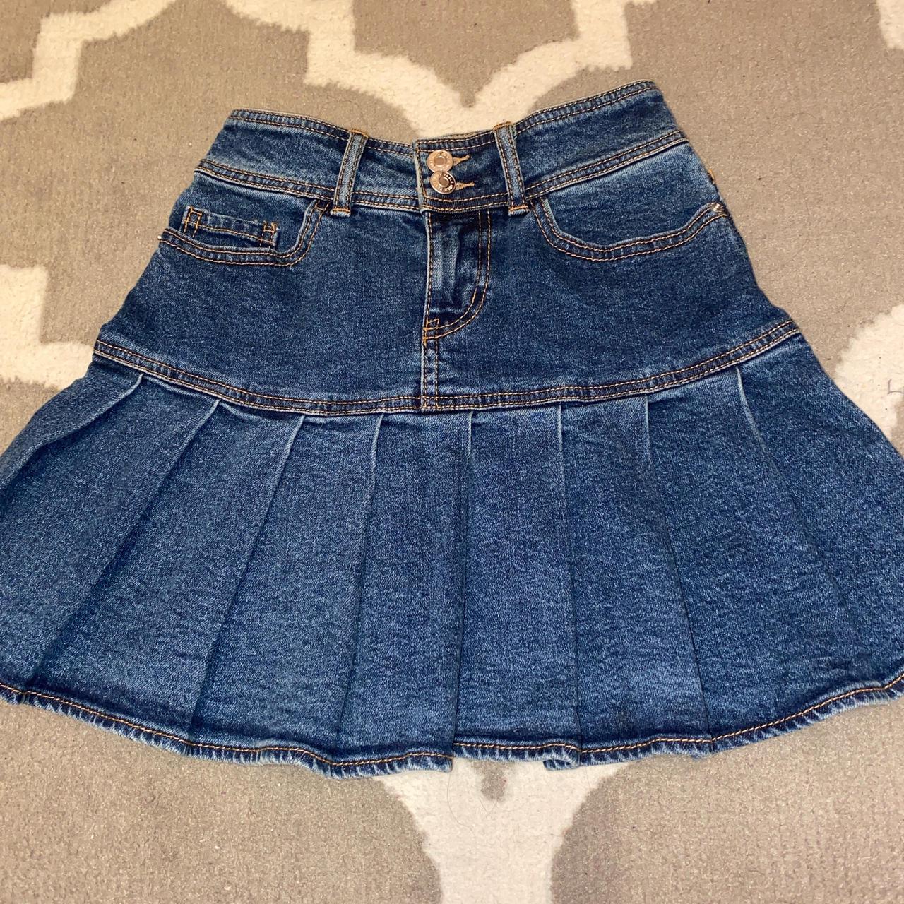 Wild Fable, Size 00, Pleated denim skirt. In... - Depop