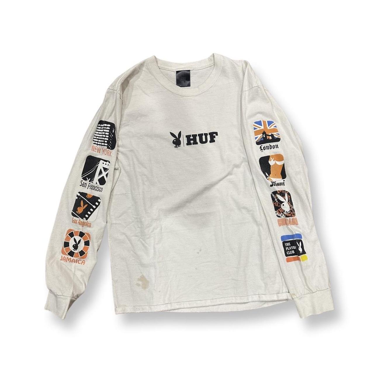 HUF X PLAYBOY LONG SLEEVE WHITE SHIRT SIZE LARGE HAS...