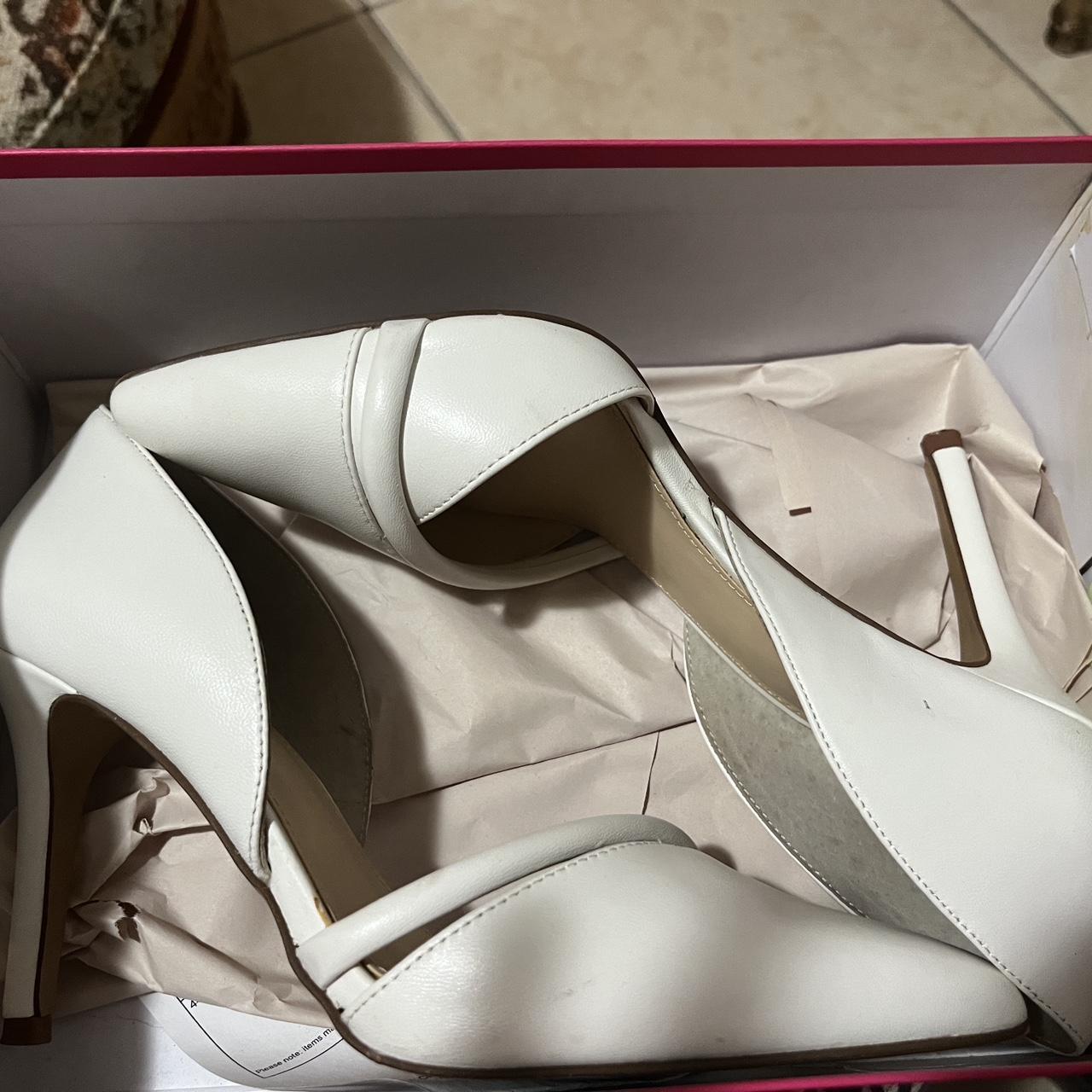 vince camuto white heels