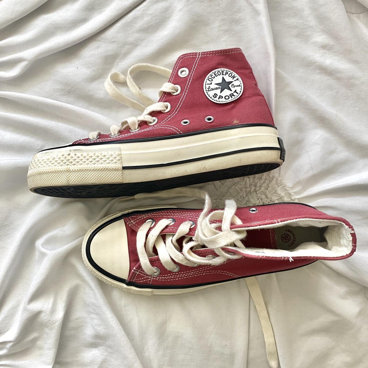 Red Platform Dupe Converse 🐇 cutest red/pink look... Depop