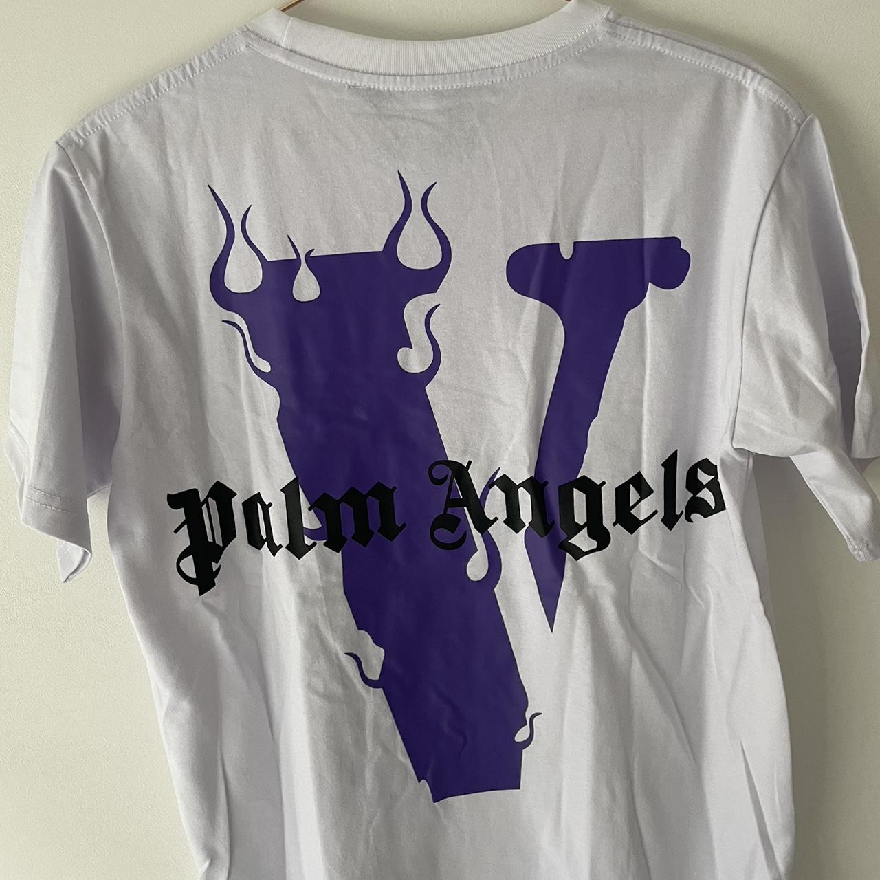 VLONE x Palms Angels T Shirt White / Purple Size:... - Depop