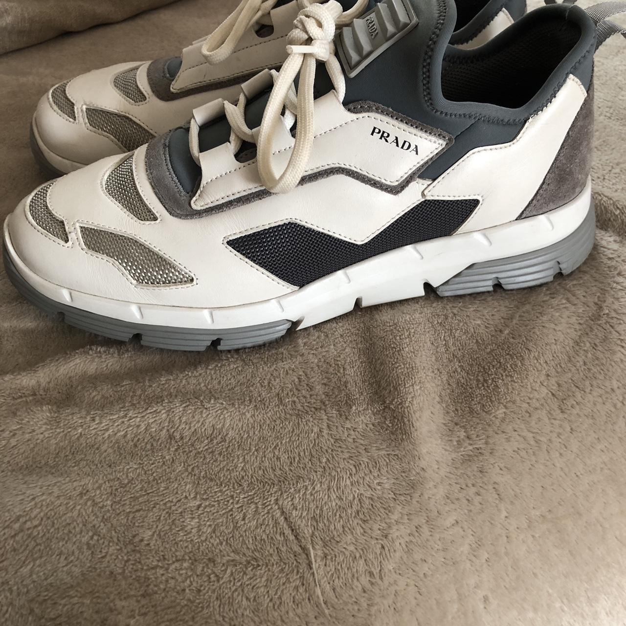 Prada grey trainers best sale