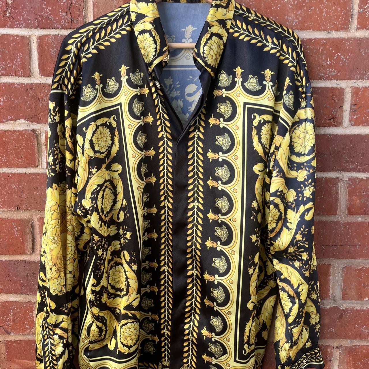90s Gianni Versace Silk Print Baroque Barocco Print | Depop