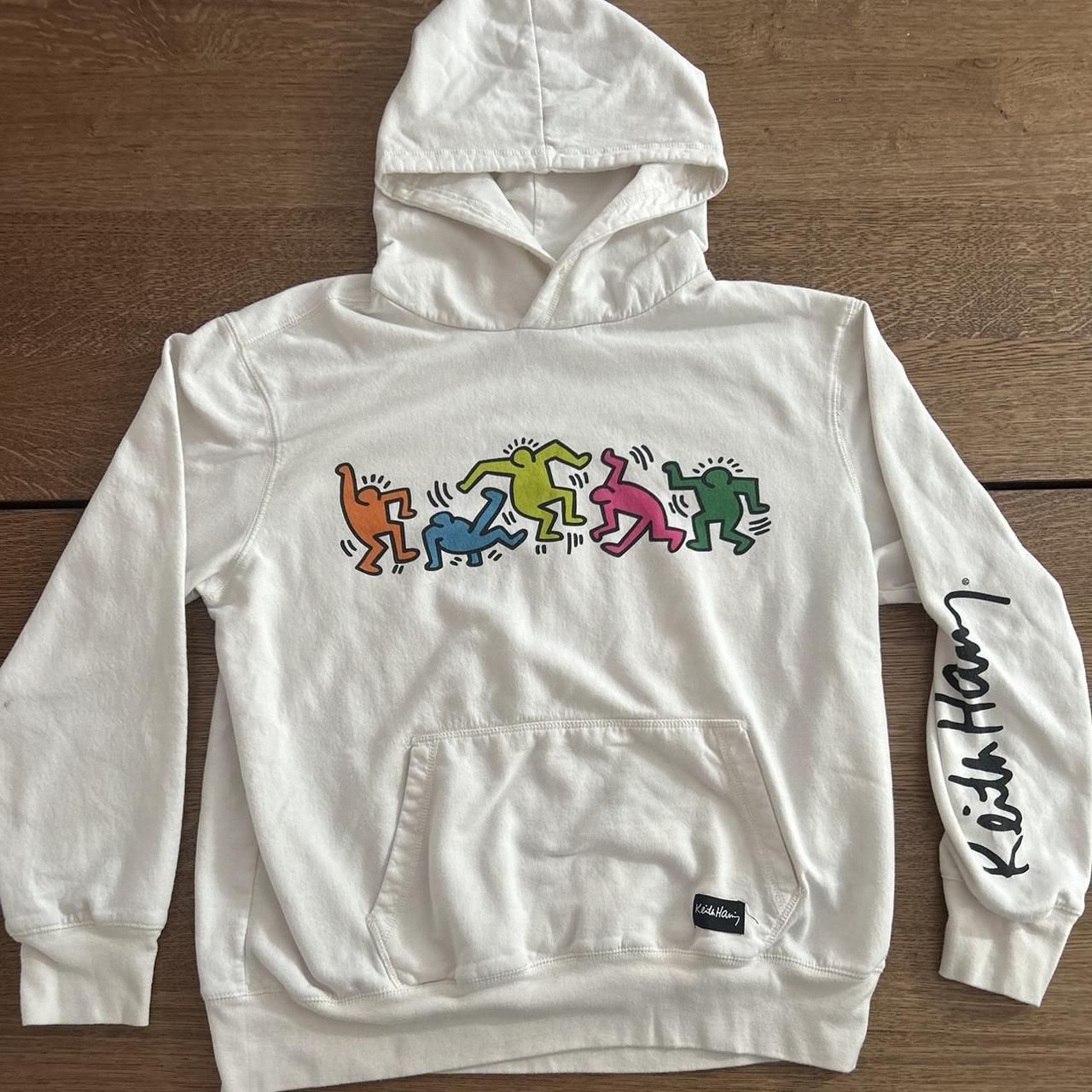 Keith Haring white hoodie. Few spots shown in. Depop