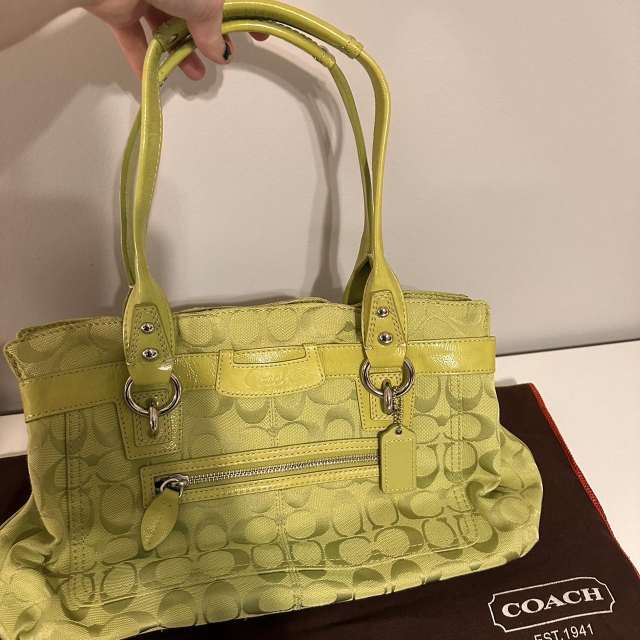 Lime green coach purse hotsell