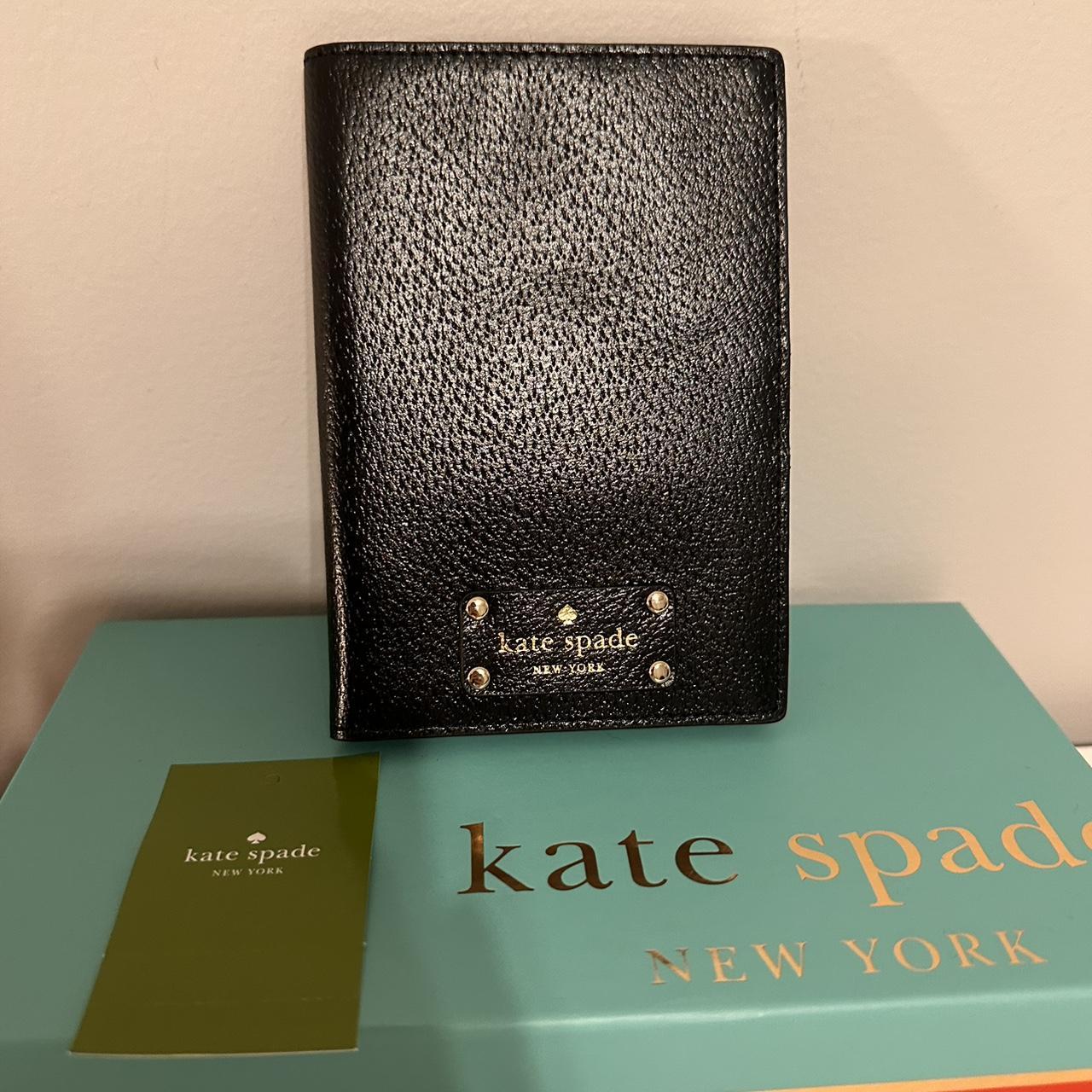 Kate Spade New York black leather passport