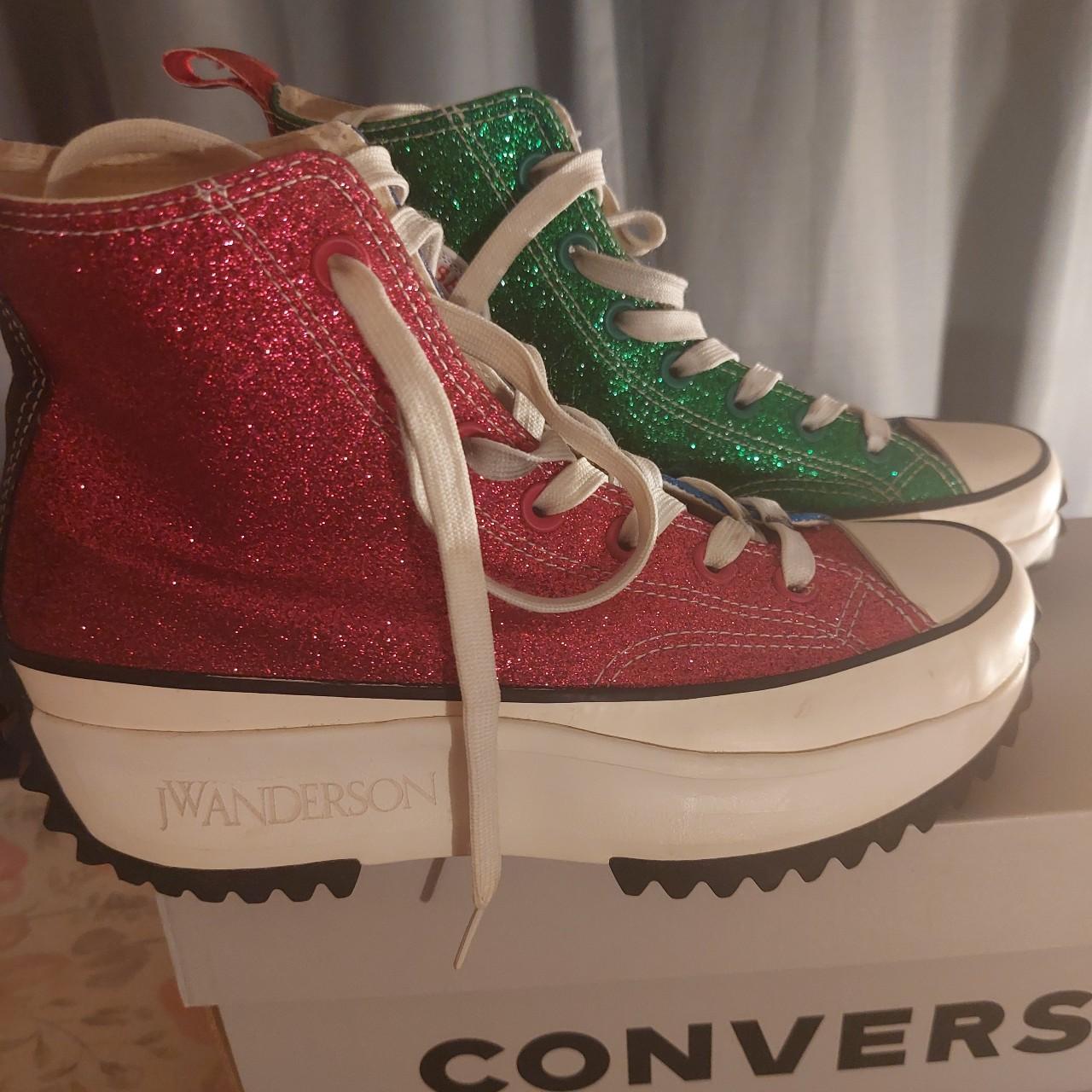 J.W Anderson Platform Converse Run Star Hike Glitter. Depop