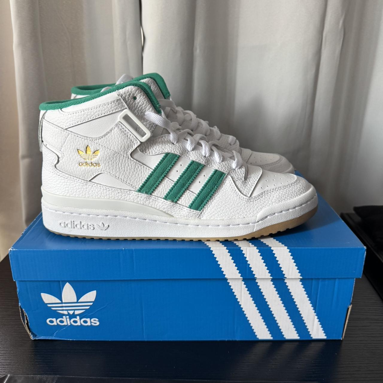 adidas forum mid white green