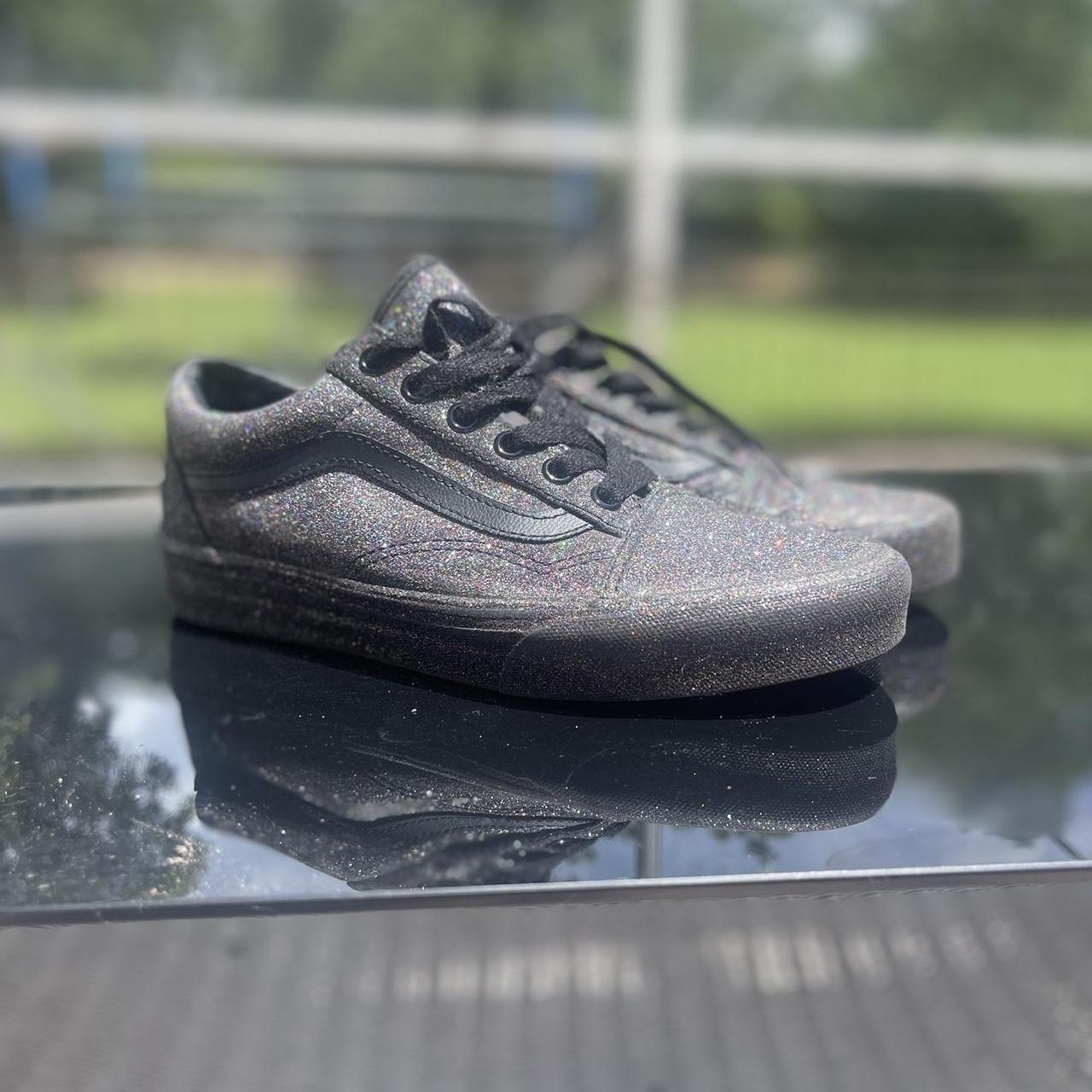 2018 Vans Old Skool black and silver glitter trainers Depop