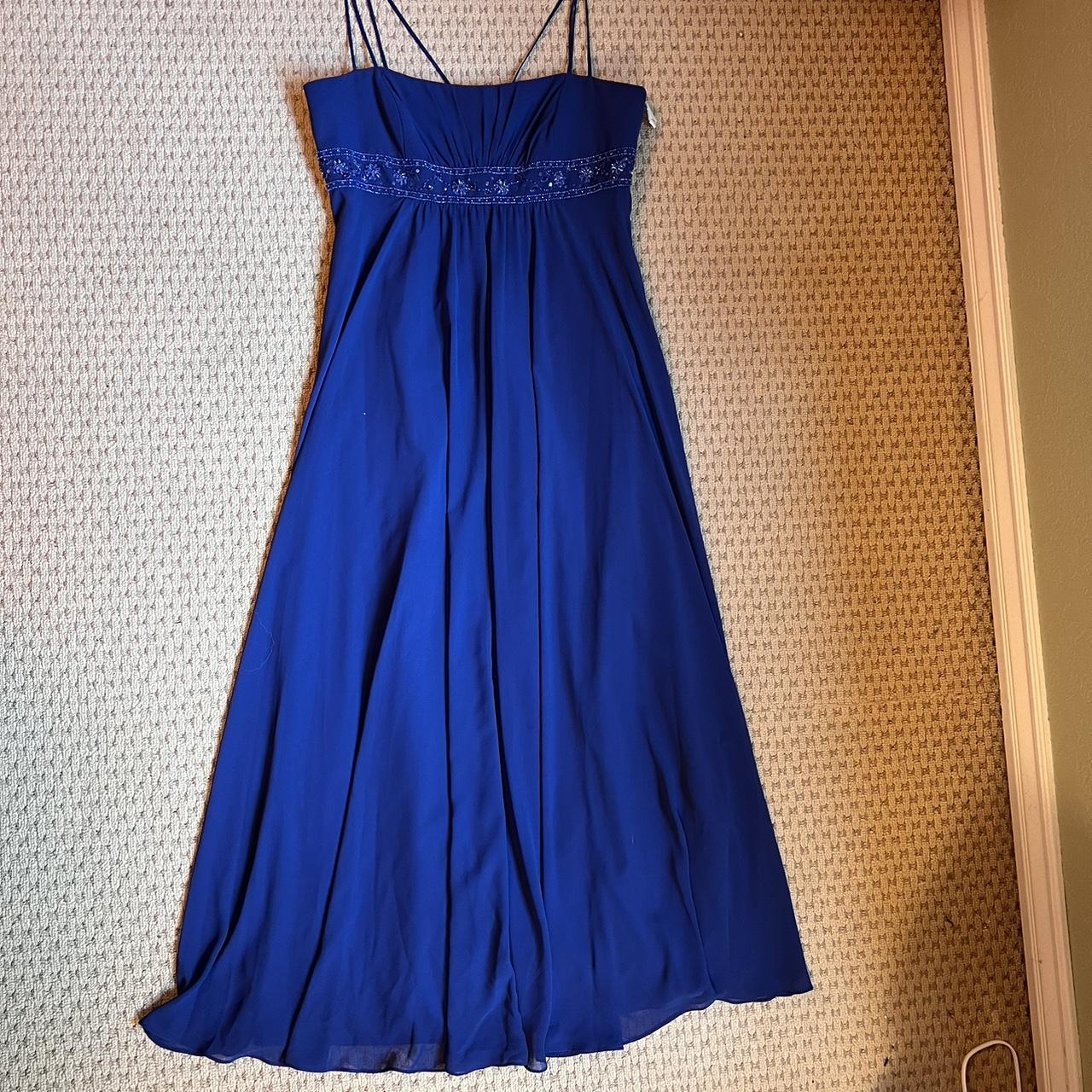 David’s Bridal 2000s royal blue formal dress with... - Depop