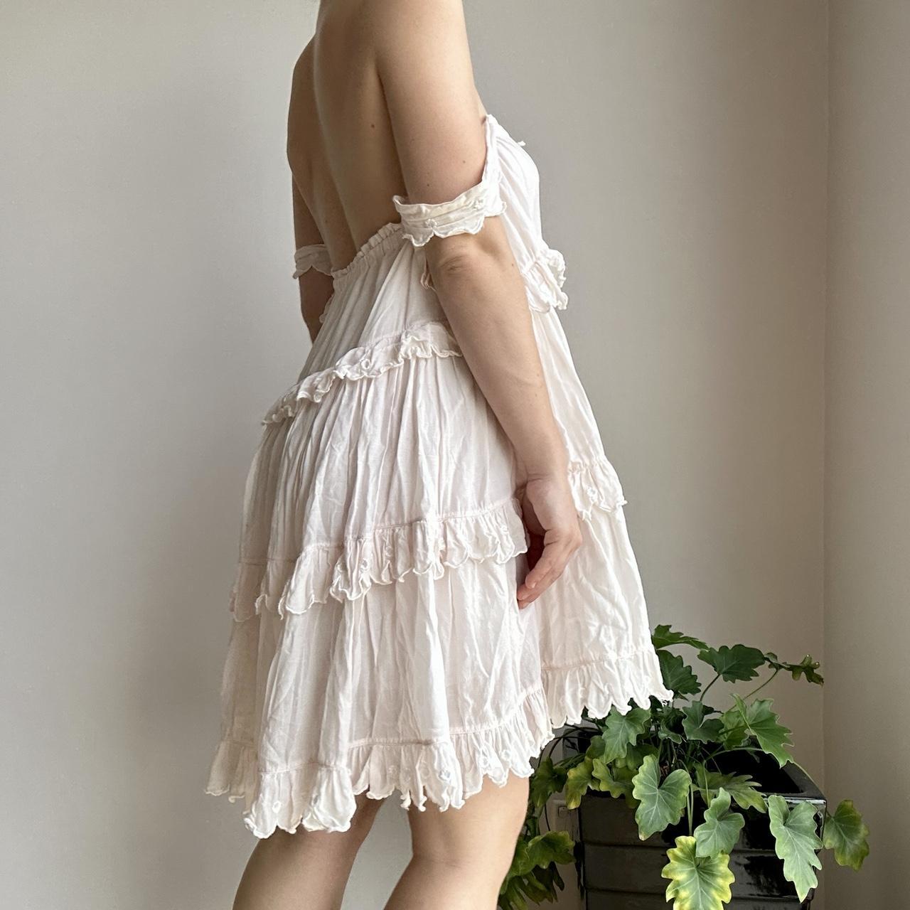 light pink mini babydoll dress with ruffles tiered... - Depop