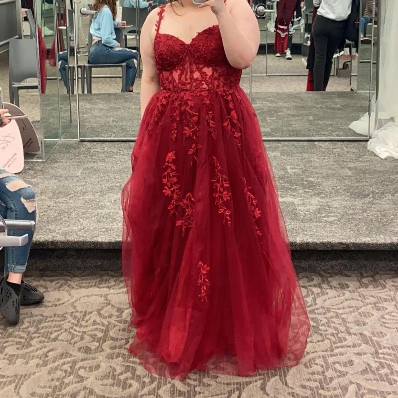 David's bridal red prom dress best sale