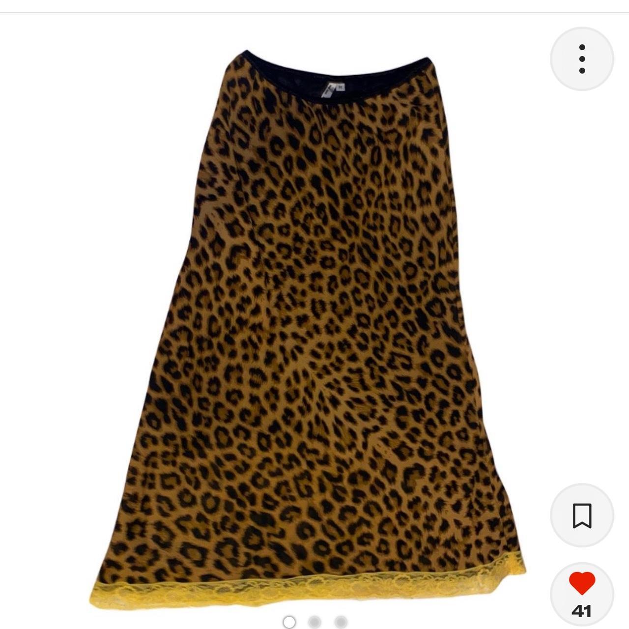 Midi Leopard Skirt with yellow lace, (๑ꄱͦॢ◡ु ˂̶͈́๑)
