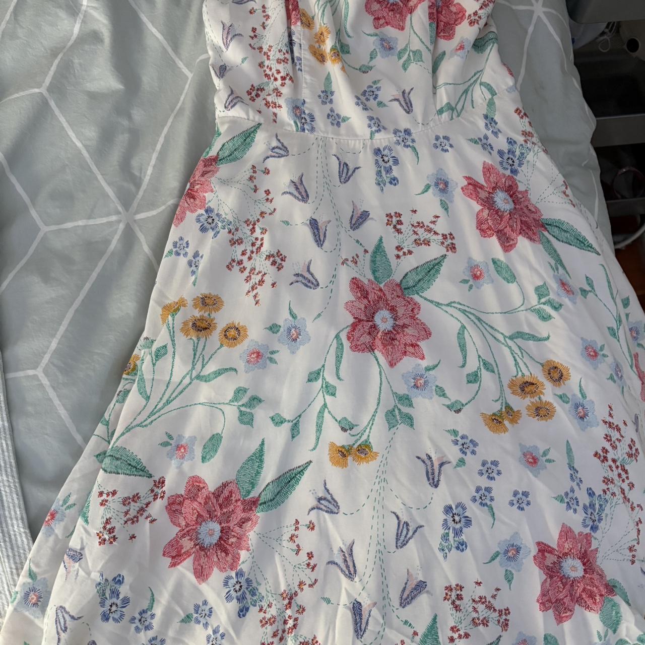 Old Navy Women's Dress White/Multi XS – Multi-coloured floral