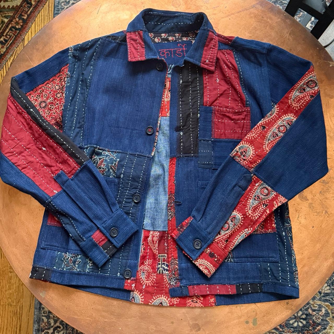 Men's Jacket - Multi/Blue - S – Unique patchwork … - image 1