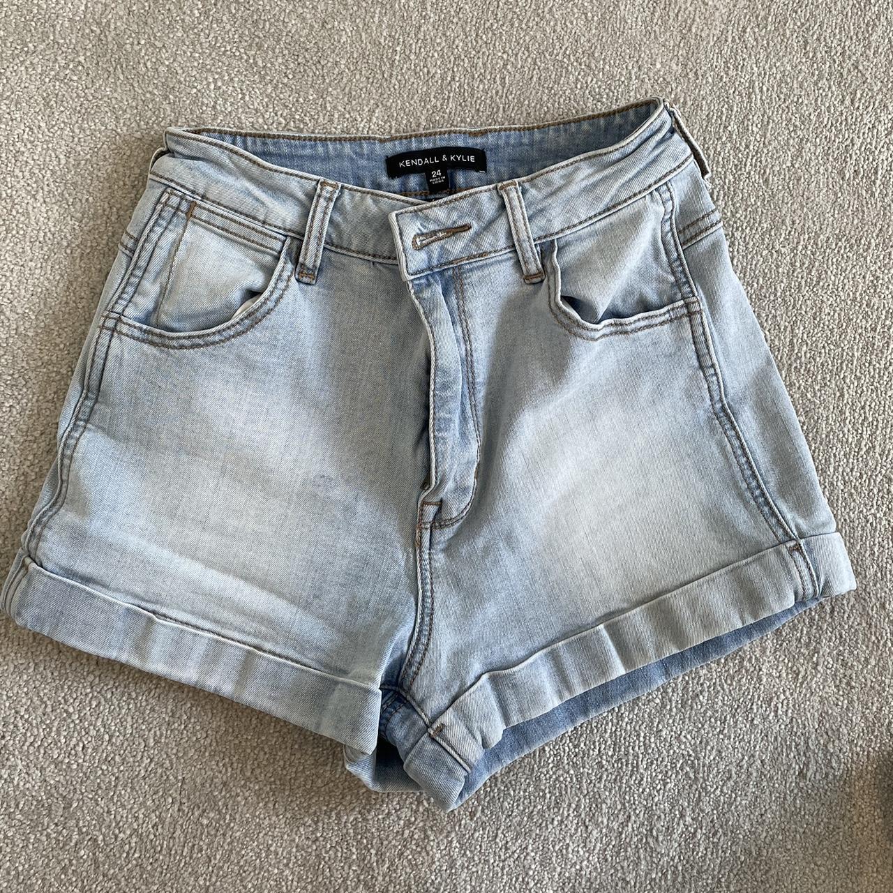 Kendall and kylie denim shorts. Waist 24 and so so... - Depop