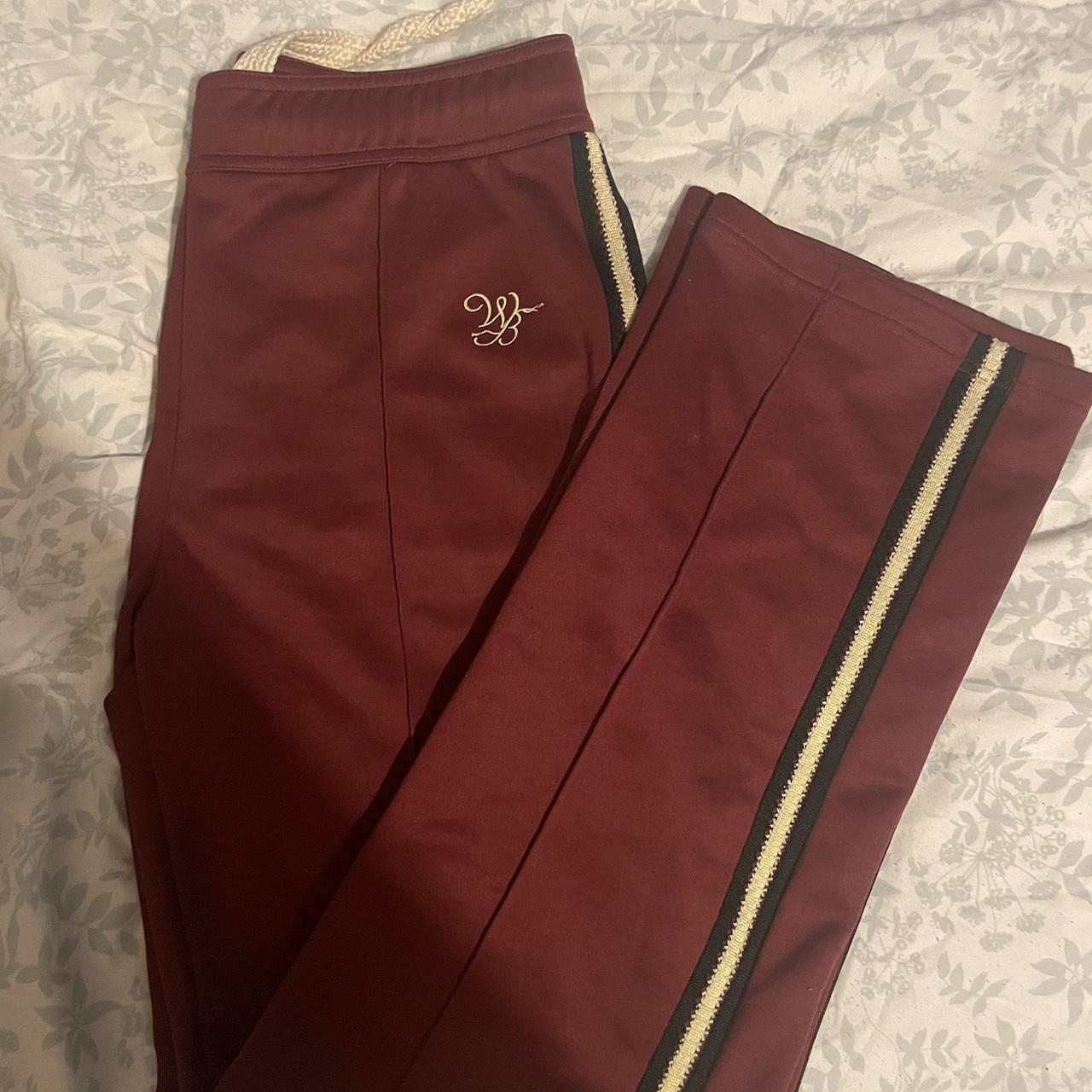 Wales Bonner Volta Jazz Bottoms Tracksuit in Burgundy | Depop