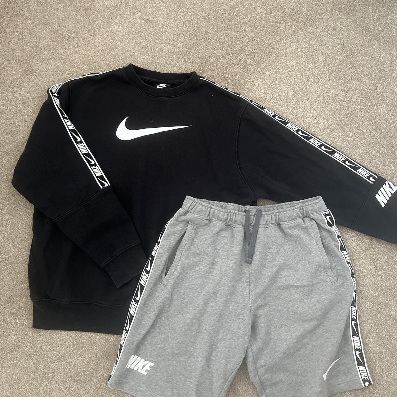 Medium Men s Black Nike Two Piece Shorts and Jumper. Depop