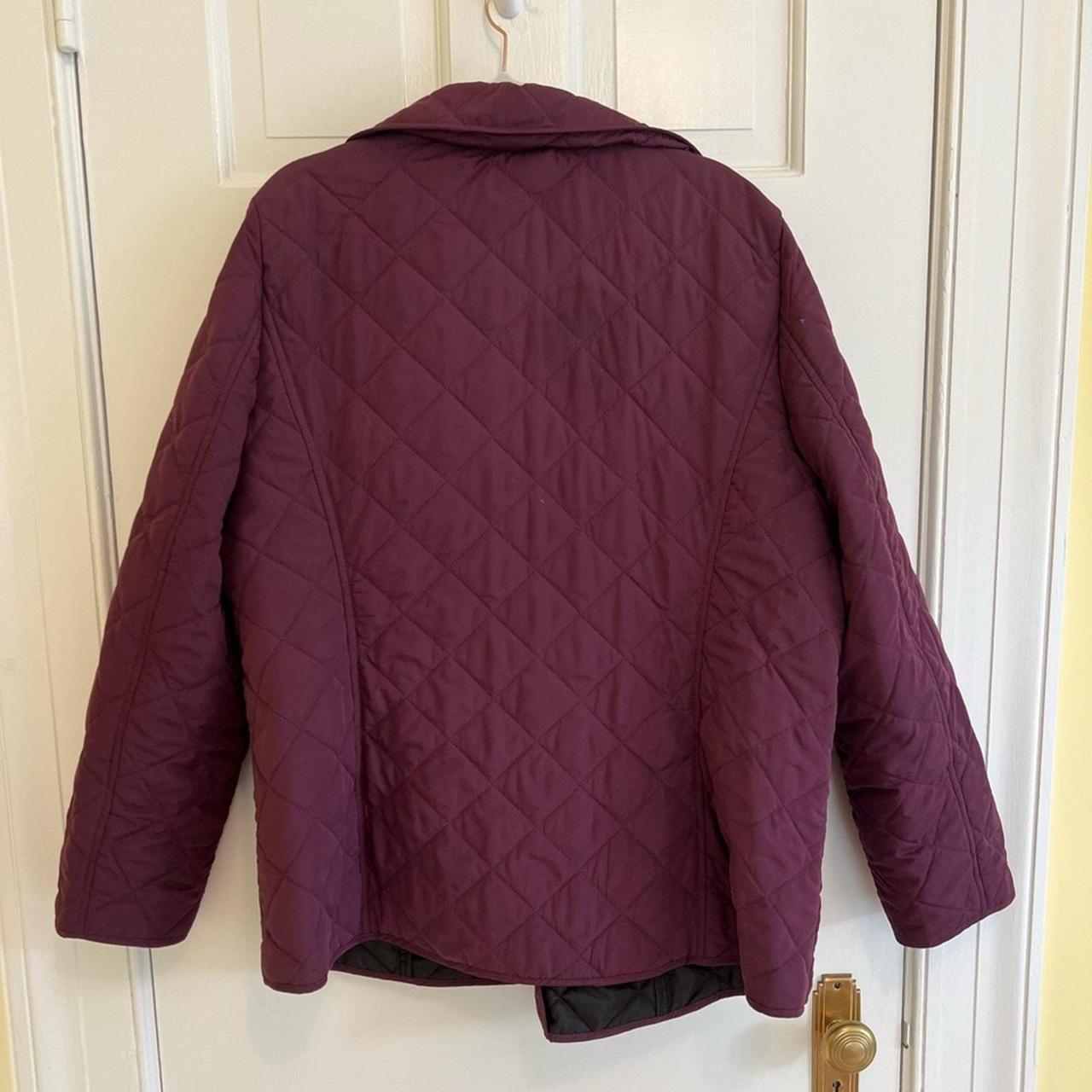 J. Jill Heritage Plum Purple Diamond Quilted Coat. Depop