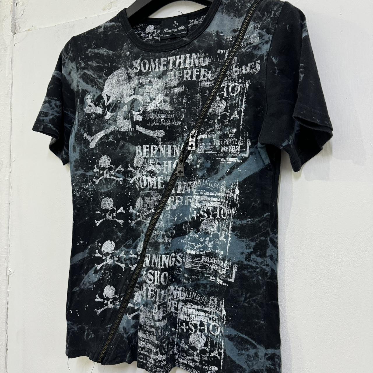 ✰over print✰【新品同様】✰patch shirts black Angel and Devil Washed T-Shirt