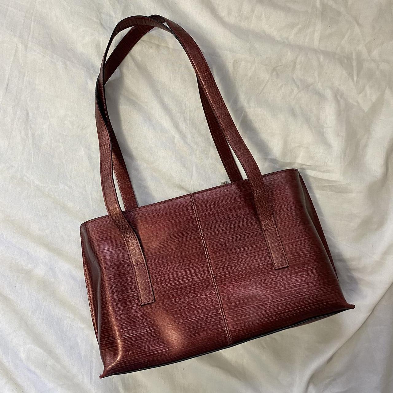 ★NEUE★ [Noie] LEATHER BOSTON BAG_burgundy_M Burgundy Grained leather - Mini Boston bag