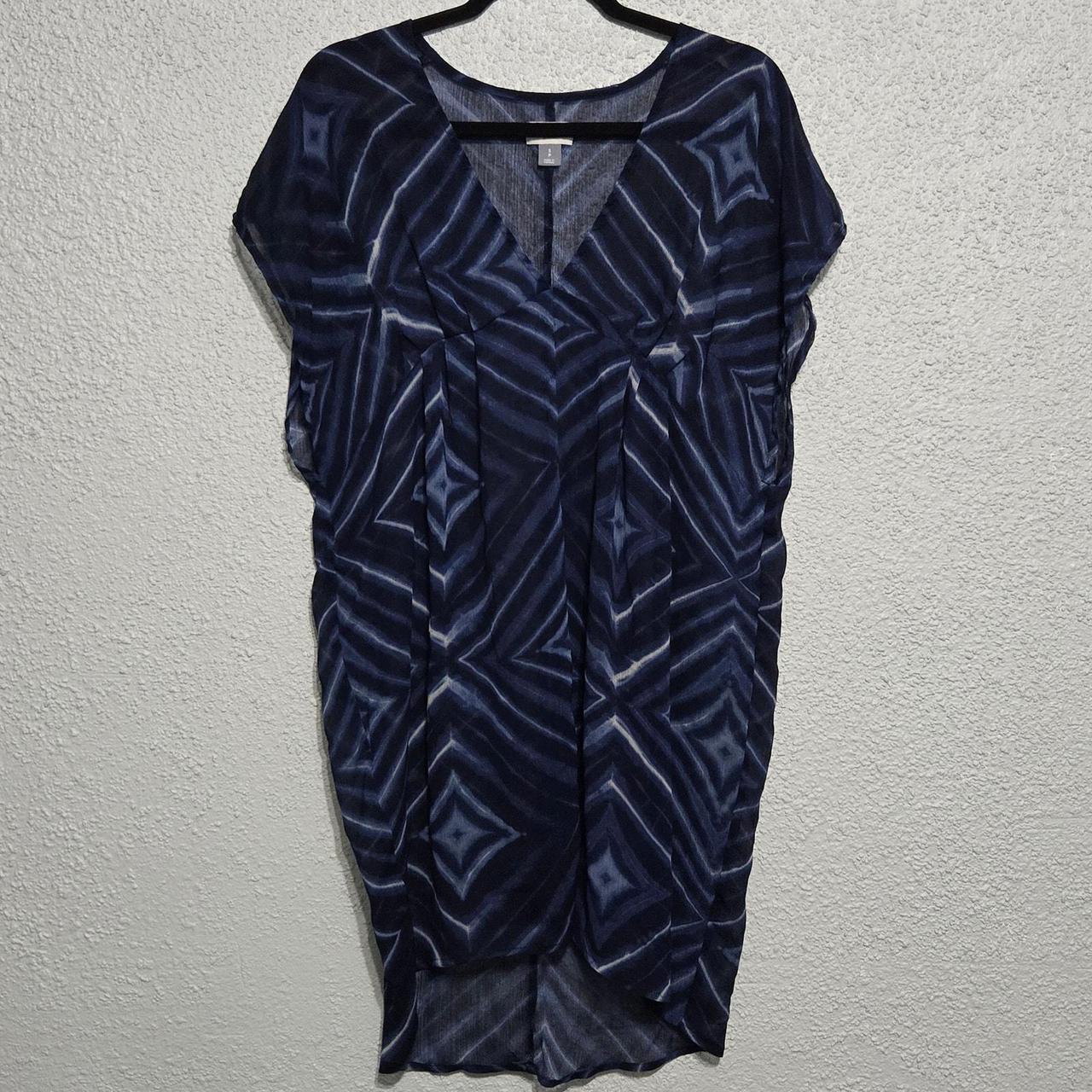 Old Navy Women's Blouse - Blue/White - S – Old Navy Womens Babydoll Y2K Sheer Tunic …