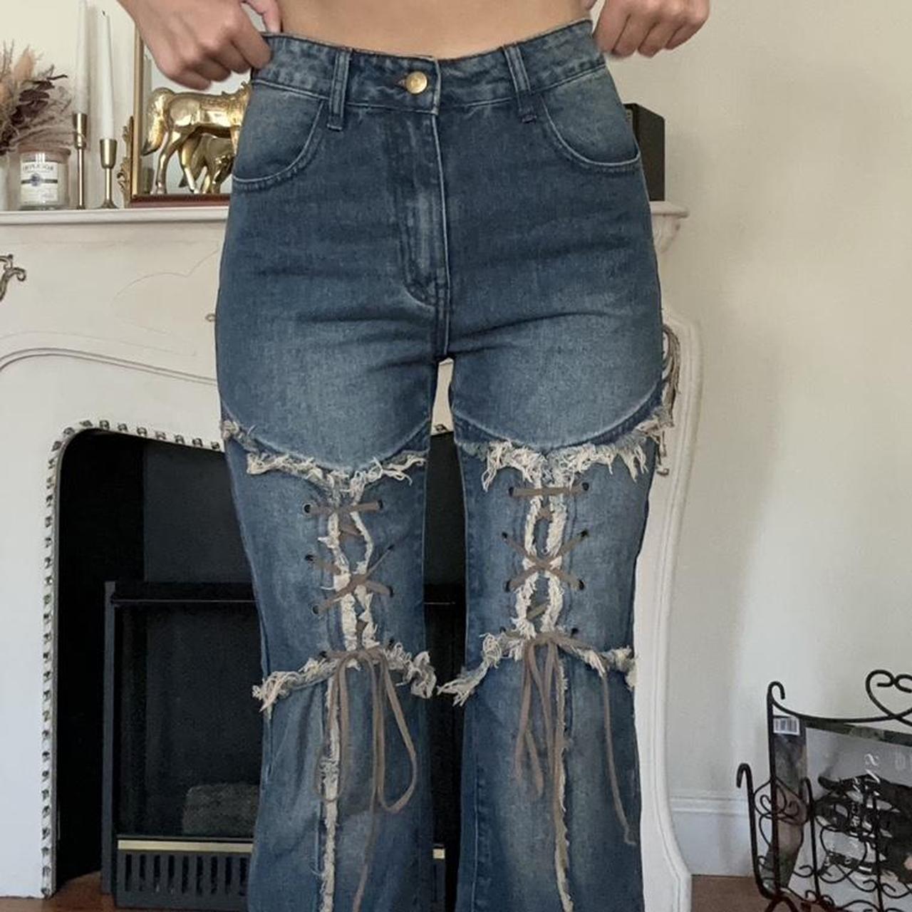 cider raw hem corset jeans size xs new without tags! Depop