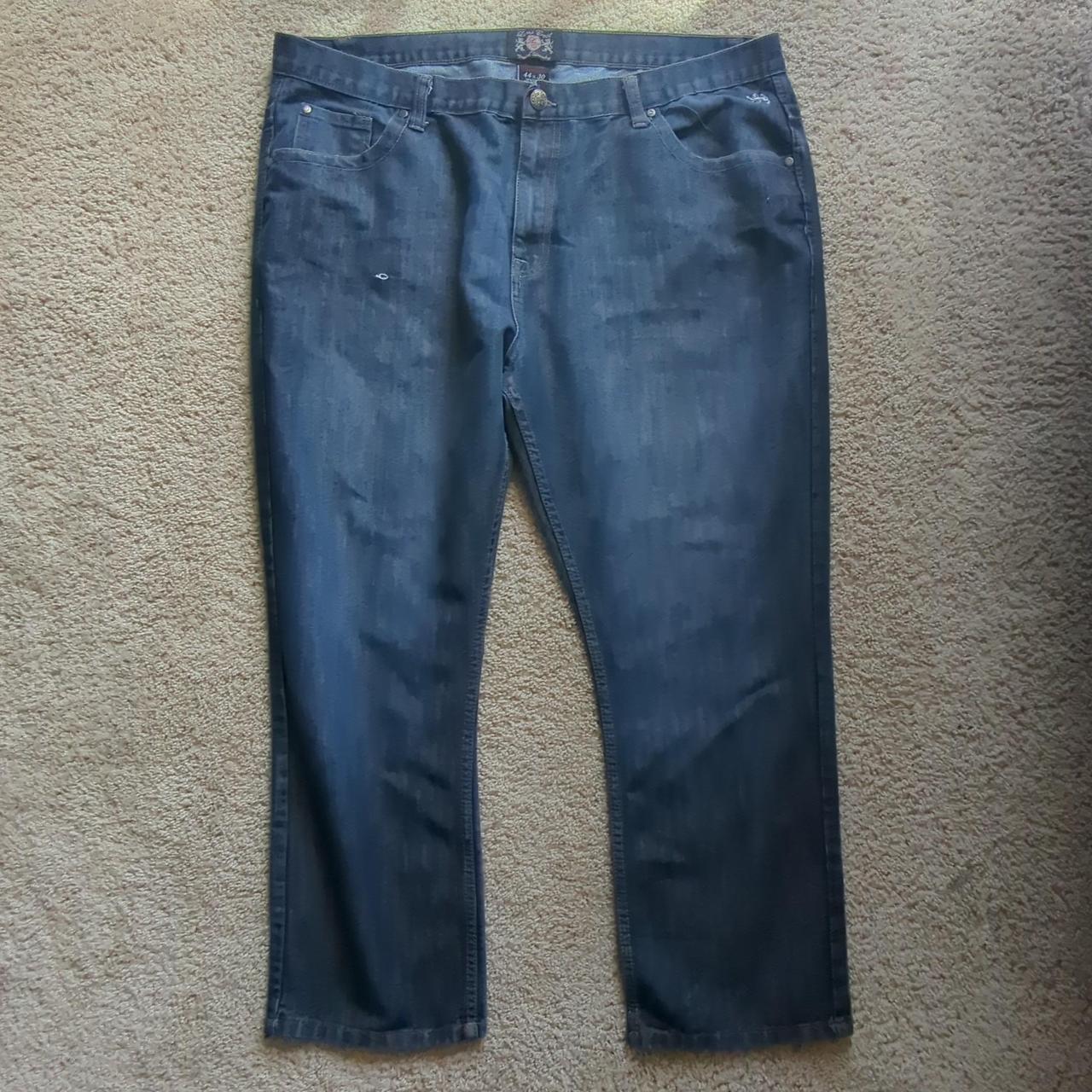 Men's Jeans - Blue/Navy - 44" – Dark wash blue Lee jeans with a …