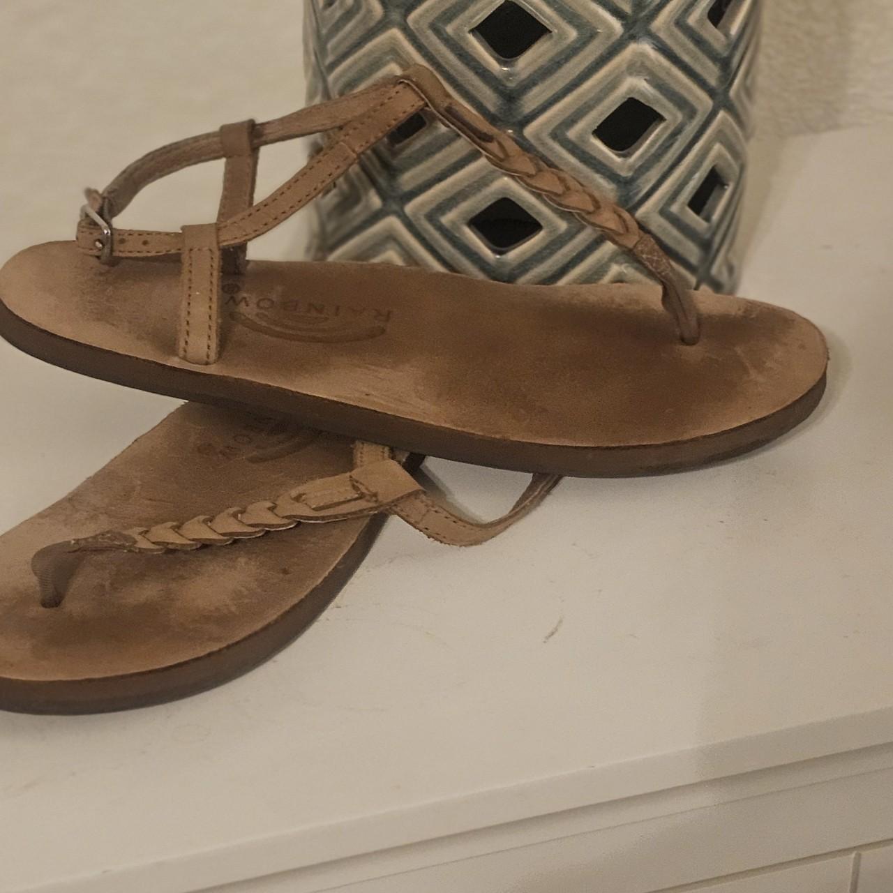 Tan rainbow sandals on sale