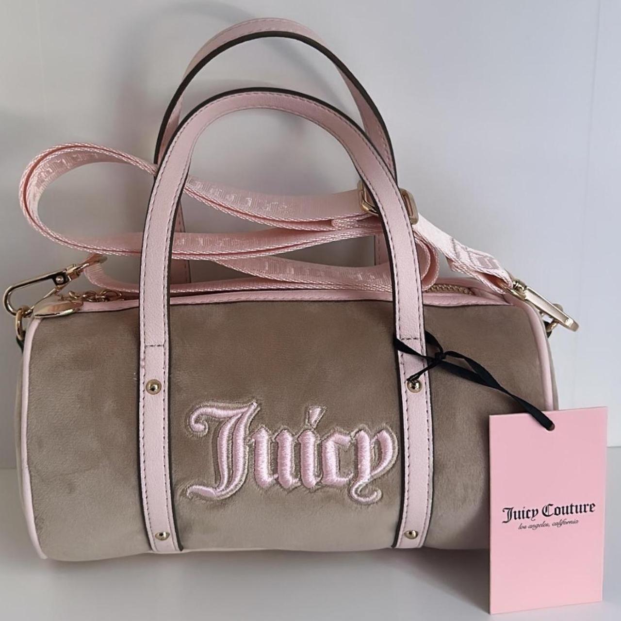 Pink velvet duffle bag sale