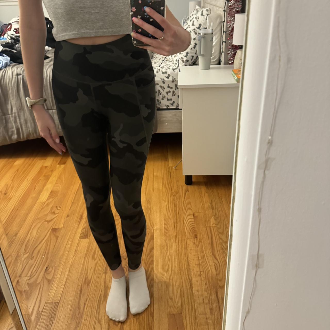 green camo leggings size small worn. Depop