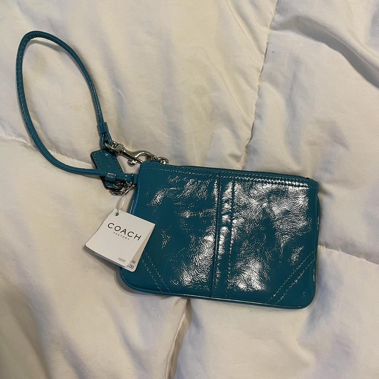 Turquoise best sale coach wallet